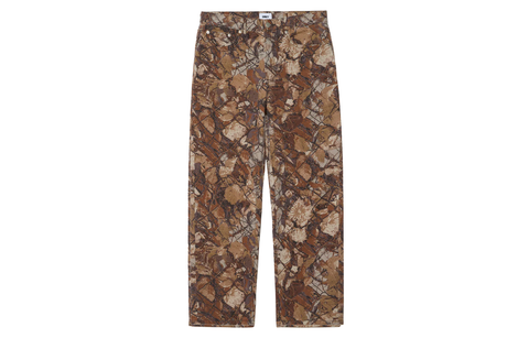 Camouflage-patterned pants on a white background