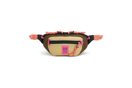 Fanny pack with brown and beige design on a white background