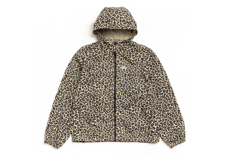 Leopard print jacket on a white background