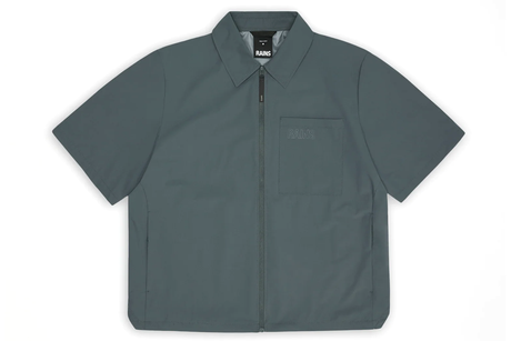 Short Sleeve grey shirt on white background.