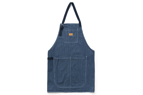 Denim Apron on white background.