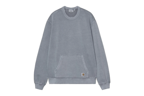 Gray sweatshirt with a pocket on a white background
