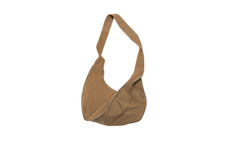Brown shoulder bag on a white background