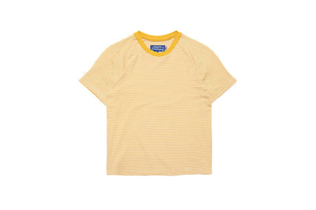 Yellow striped t-shirt on a white background