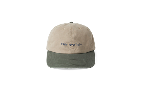 Two-toned cap with 'thisisneverthat' logo on a white background