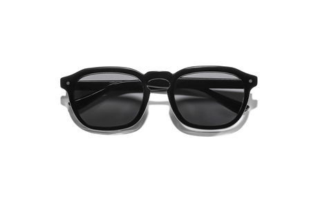Black sunglasses on a white background