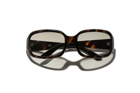 Tortoiseshell sunglasses on a white background