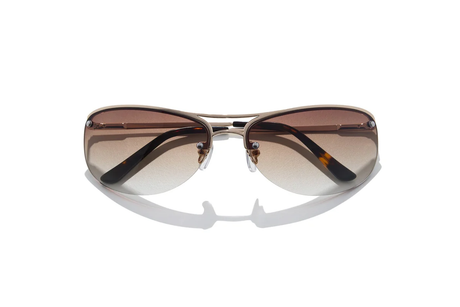 Sunglasses with gradient lenses on a white background